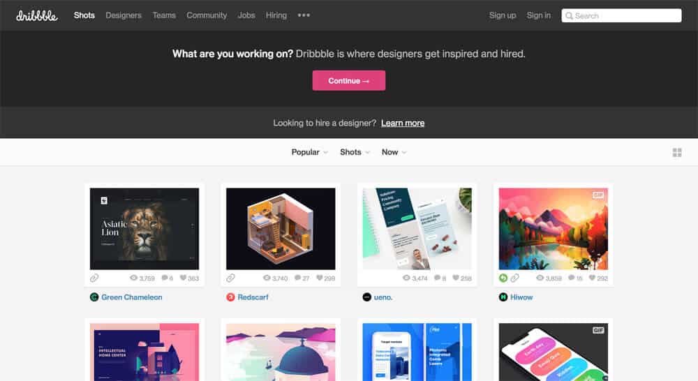 sites like deviantart - dribbble